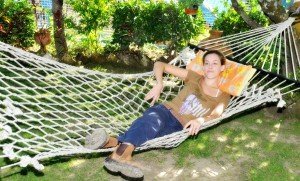 Hammock in the back lawn